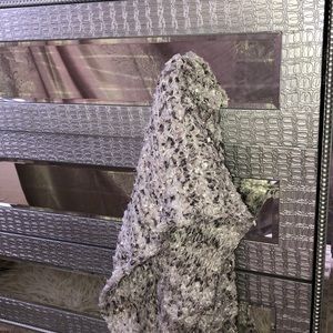 Silver and light grey knit scarf